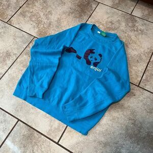 Enjoi Panda Graphic Sweatshirt Blue Skate Streetwear Small